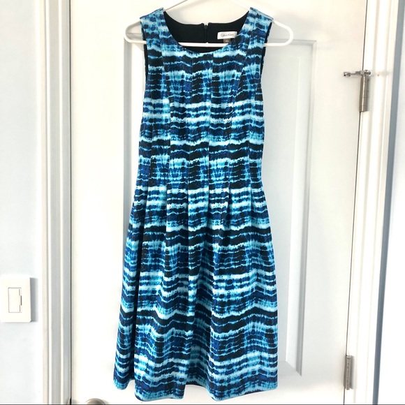 💙Calvin Klein Blue Fit and Flare Dress💙 - Picture 1 of 10